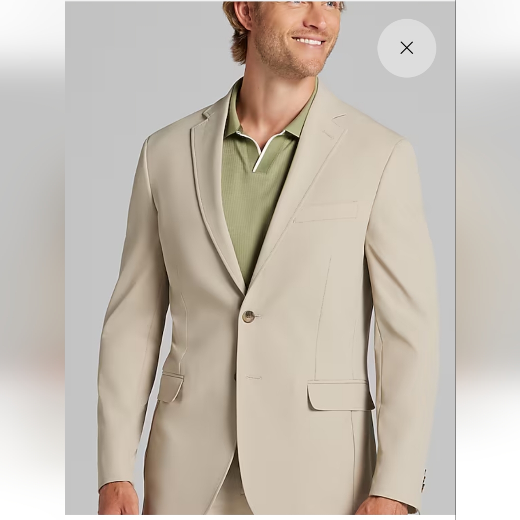 Kenneth Cole Tan Sport Coat With Notched Lapel And Modern Fit